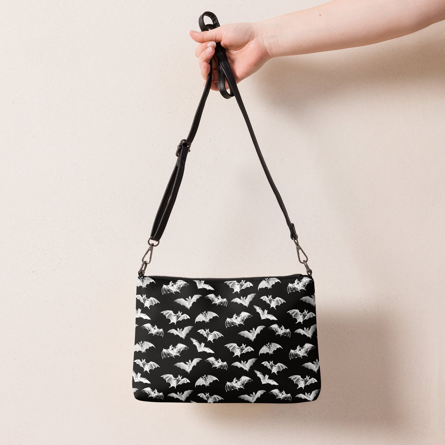 batty all over printed crossbody bag - back