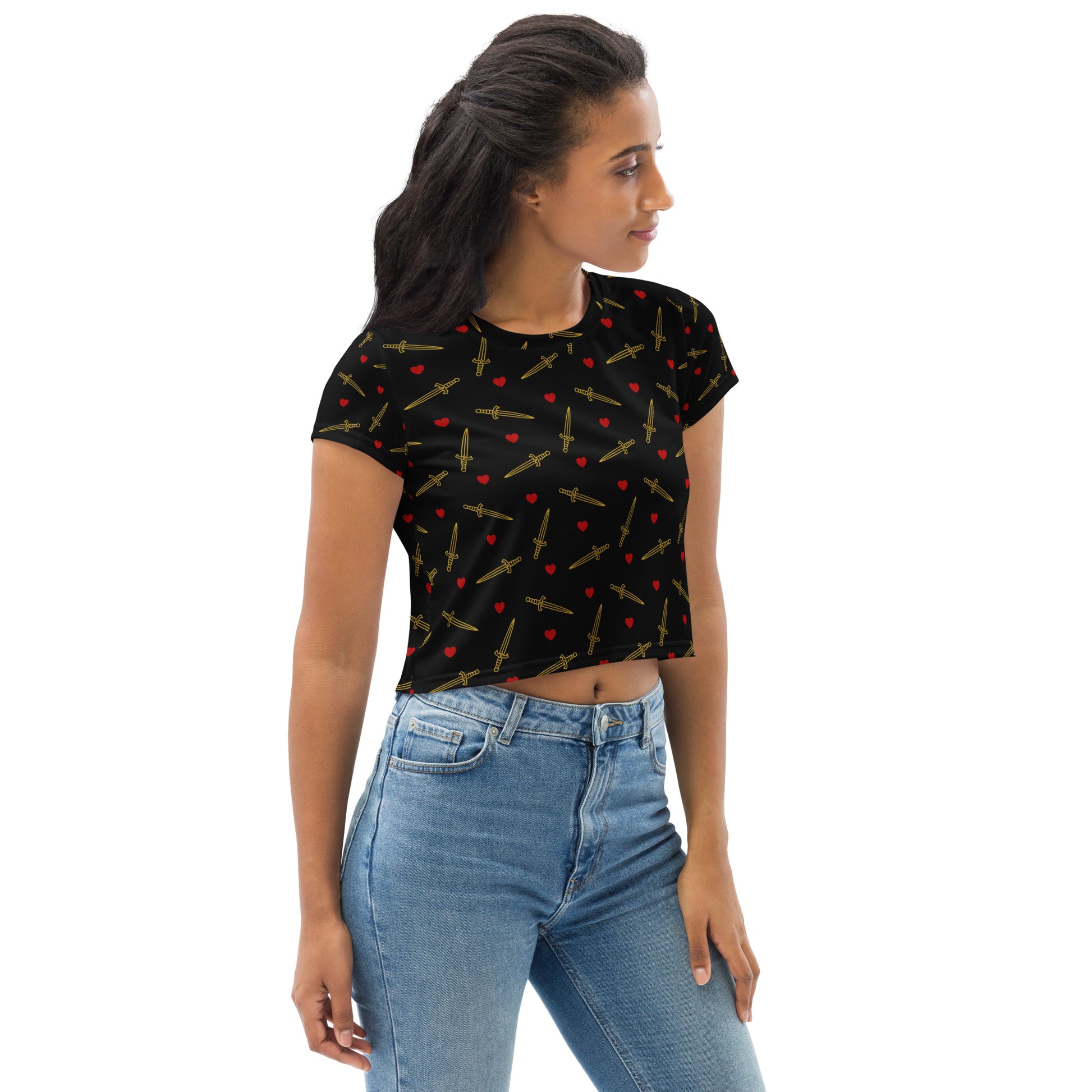 Heart and Dagger Cropped Tee