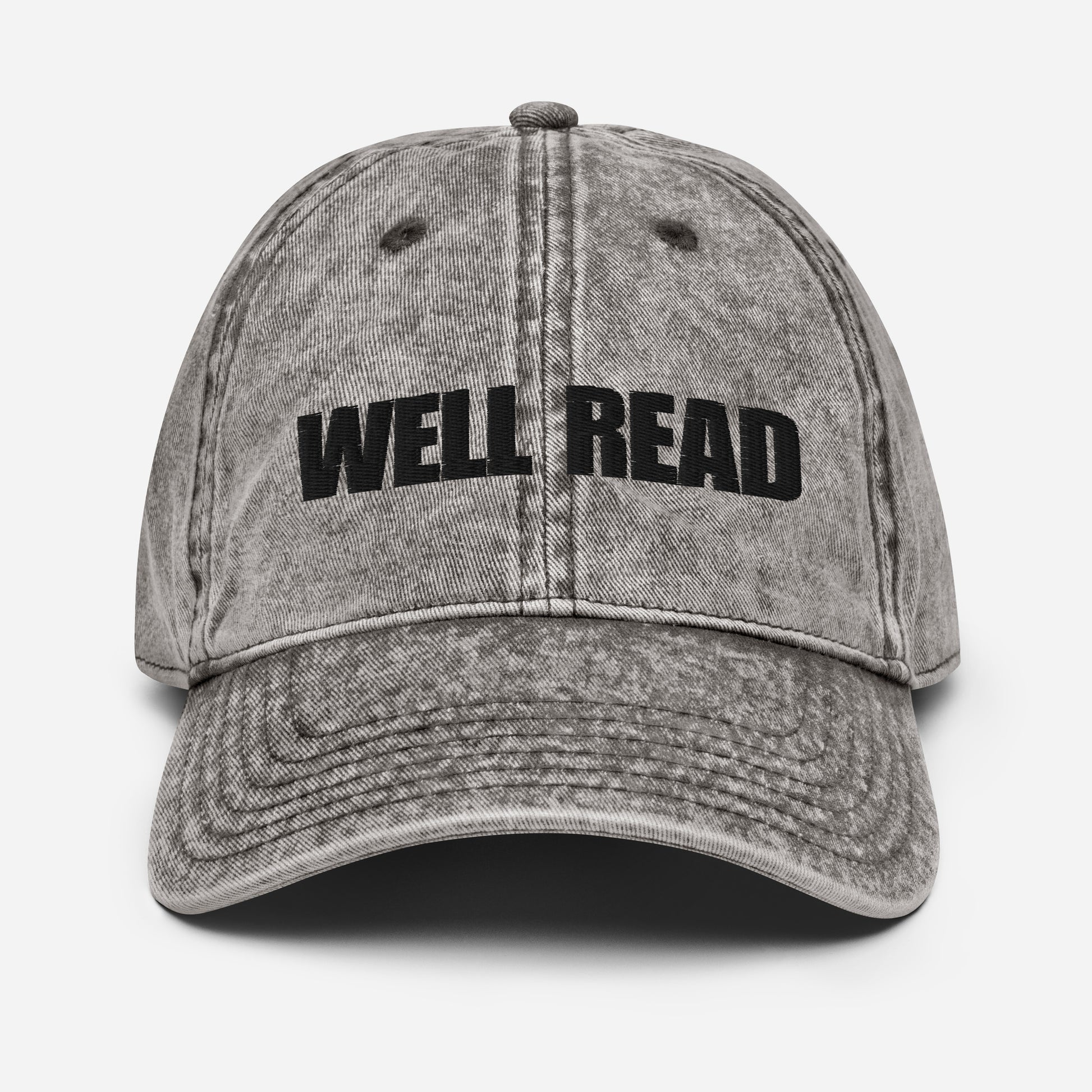 Well Read Embroidered Vintage Denim Hat